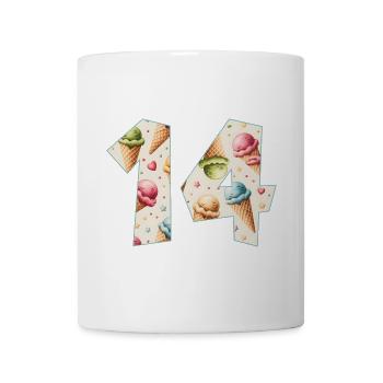 EISCREME NUMMER 14 JAHRE EIS 14. GEBURTSTAG - Tasse - Weiß - Vorne