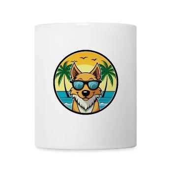 Dänisch Schwedische Bauernhund Rasse Cartoon Sonnenbrille - Tasse - Weiß - Vorne