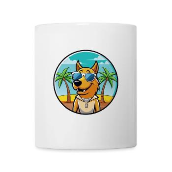 Smaland Hound Hund Rasse Cartoon Sonnenbrille Strand - Tasse - Weiß - Vorne