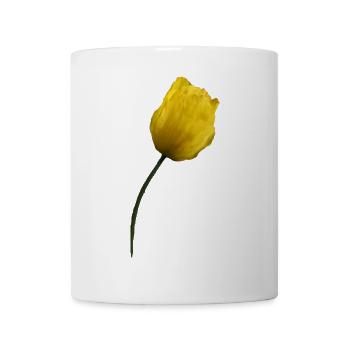 gelber Mohn Klatschmohn Mohnblume - Tasse - Weiß - Vorne