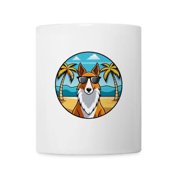 Smooth Collie Hunderasse Cartoon Sonnenbrille Strand - Tasse - Weiß - Vorne
