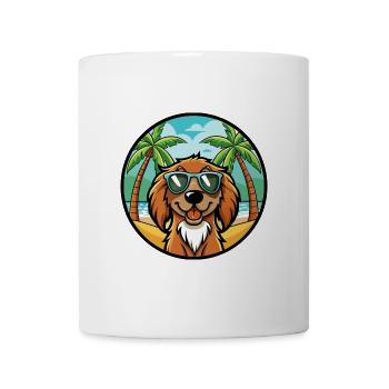 Boykin Spaniel Chien Race Dessin Animé Lunettes De Soleil Plage - Mug blanc - blanc - Devant