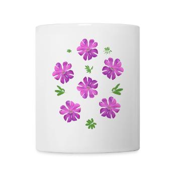 Lichtnelken rosa Blumen - Tasse - Weiß - Vorne