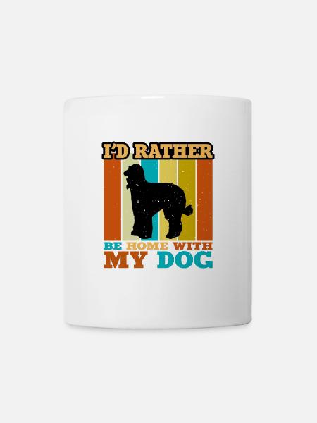 Afghanischer Hund Hund Liebhaber Silhouette Vintage Sonnenuntergang - Tasse - Weiß