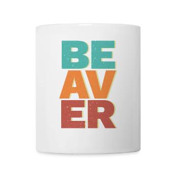 Retro Biber Wildtier Tier Kanada Damm Nagetier - Tasse - Weiß - Vorne
