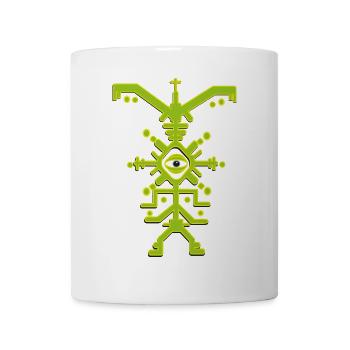 Neonauge-Glyphen-Schaltkreis-Emblem - Tasse - Weiß - Vorne