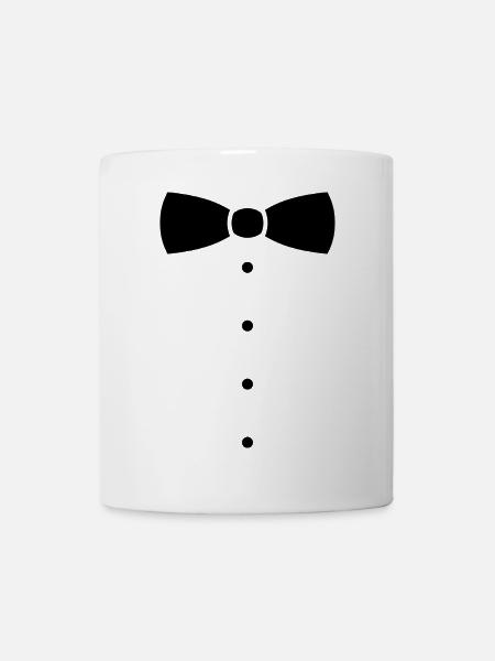 Fliege oder Krawatte Kostüm. - Tasse - Weiß