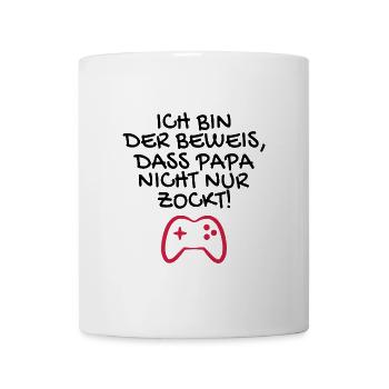 Ich bin der Beweis dass Papa nicht nur zockt - Tasse - Weiß - Vorne