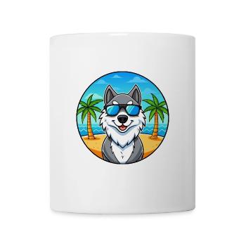 Seppala Sibirische Schlittenhunderasse Cartoon Sonnenbrille - Tasse - Weiß - Vorne