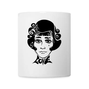 60s Love Sixties Frauengesicht Frau Gesicht female - Tasse - Weiß - Vorne