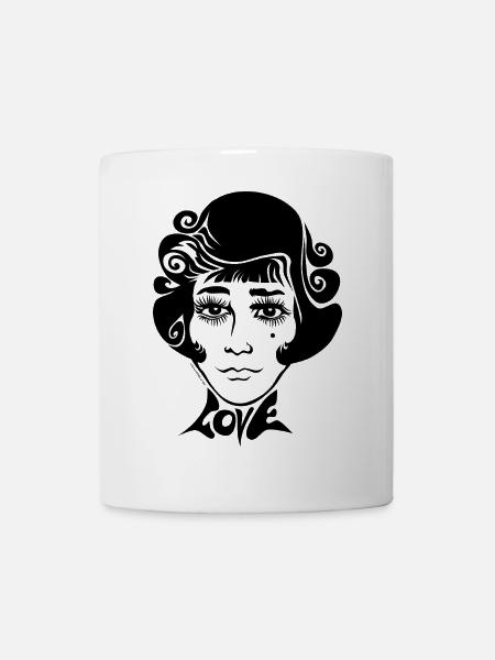 60s Love Sixties Frauengesicht Frau Gesicht female - Tasse - Weiß