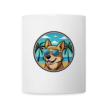 Portugiesische Podengo Hunderasse Cartoon Sonnenbrille - Tasse - Weiß - Vorne
