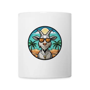 Ziege Lustige Cartoon Sommer Strand Sonnenbrille Aufkleber - Tasse - Weiß - Vorne