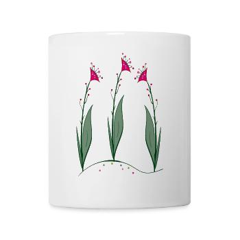 Blüten, Flowers - Tasse - Weiß - Vorne