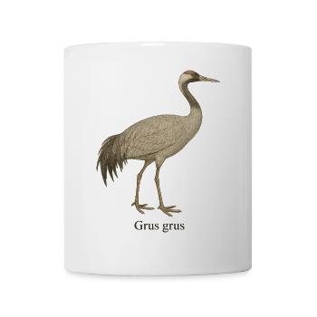 Kranich – Grus grus - Tasse - Weiß - Vorne