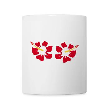 Blume rot rote Blumen rot rote Blumen Hibiskus - Tasse - Weiß - Vorne