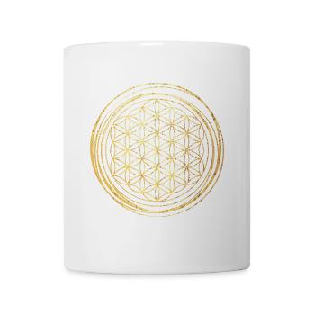 Blume des Lebens gold - Tasse - Weiß - Vorne