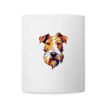 Draht Foxterrier Hunderasse Aquarell Karikatur Kawa - Tasse - Weiß - Vorne