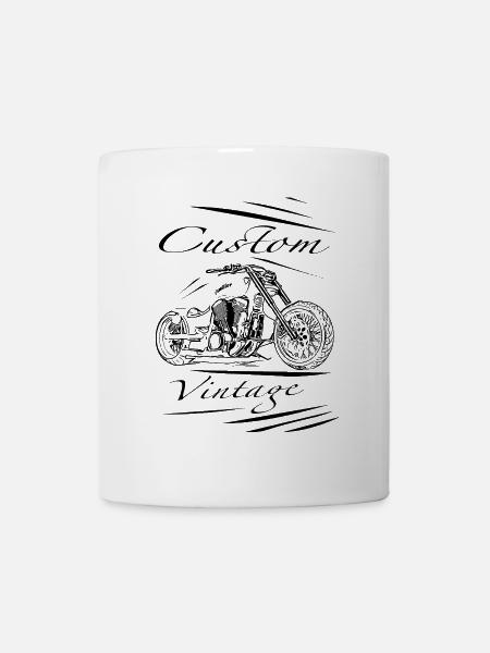 Motorrad Silhouette im Lineart-Stil - Tasse - Weiß