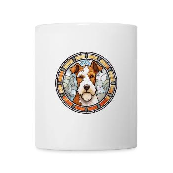 Draht Foxterrier Hunderasse Buntglas Bunt - Tasse - Weiß - Vorne