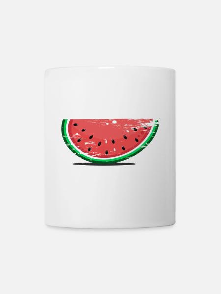 Wassermelone Design Scheibe used - Tasse - Weiß