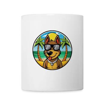 Deutscher Jagdterrier Hunderasse Cartoon Beach - Tasse - Weiß - Vorne