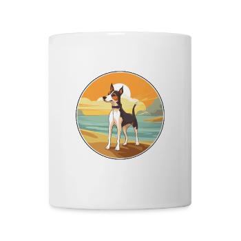 Glatter Foxterrier Hunderasse Cartoon Kawaii Hund - Tasse - Weiß - Vorne