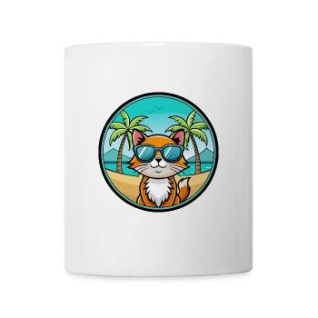 Hantilly Tiffany Cat Breed Cartoon Sunglass Beach - Mug - white - Front