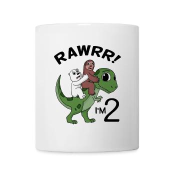 Ich bin 2 Dinosaurier Geburtstag Kindergeburtstag - Tasse - Weiß - Vorne