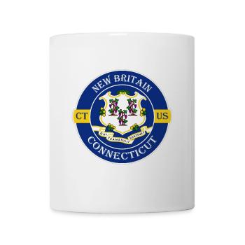New Britain Connecticut Flagge USA Souvenir Abzeichen - Tasse - Weiß - Vorne