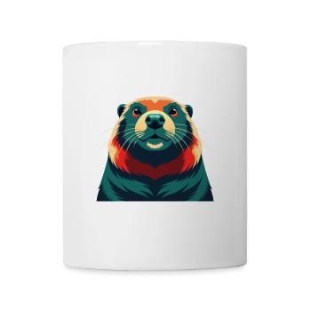 Biber Cartoon Figur Buntes Haustier Tier - Tasse - Weiß - Vorne