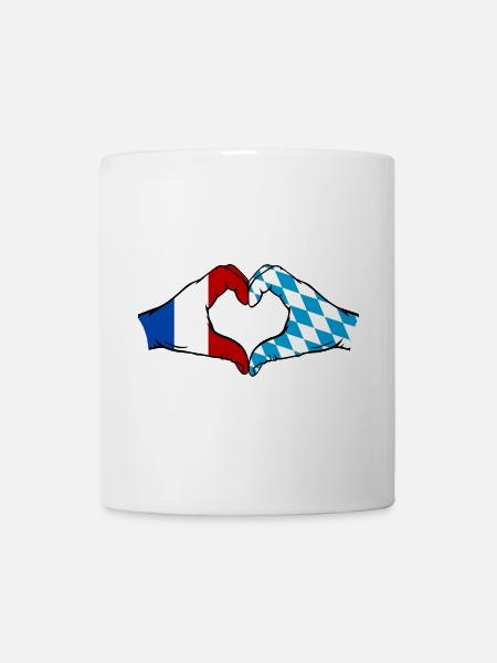 Frankreich Bayern Flagge Hände Herzform - Tasse - Weiß