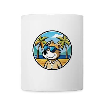 Sporting Lucas Terrier Hunderasse Cartoon Beach - Tasse - Weiß - Vorne