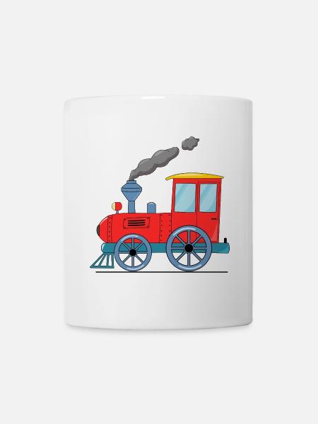 Kinderzug Eisenbahn rot - Tasse - Weiß