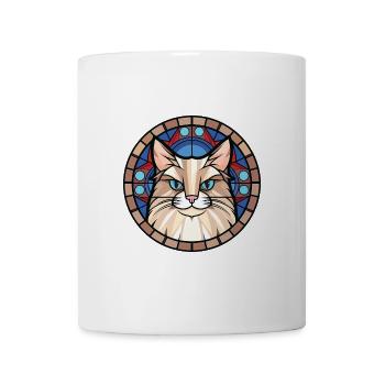 Birma Heilige Katze Bunte Aquarell-Illustration - Tasse - Weiß - Vorne