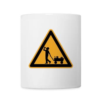 Father's Day warning sign - Mug - white - Front