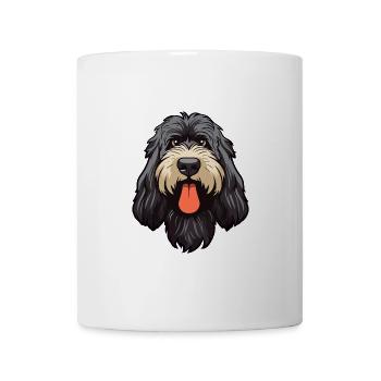 Schwarzer russischer Terrier Hunderasse Cartoon Kawaii Ill - Tasse - Weiß - Vorne