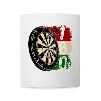 Dart Klassiker - 180 - Dartfan - Dartspieler - Tasse - Weiß - Vorne