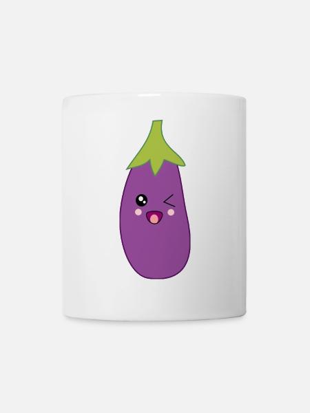 Süßes Aubergine-Geschenk Geheimer Weihnachtsmann - Tasse - Weiß