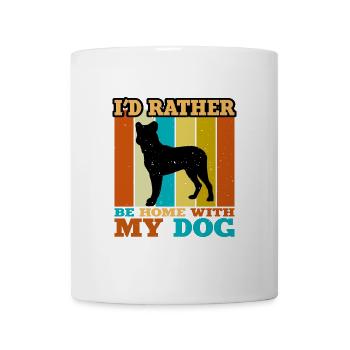 Cao Fila De Seo Miguel Hund Silhouette Retro Sonnenuntergang - Tasse - Weiß - Vorne