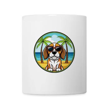 Beagle Harrier Hunderasse Cartoon Sonnenbrille Strand - Tasse - Weiß - Vorne