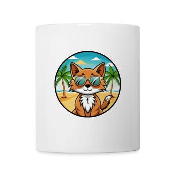 Somali Katzenrasse Cartoon Kawaii Sonnenbrille Strand - Tasse - Weiß - Vorne