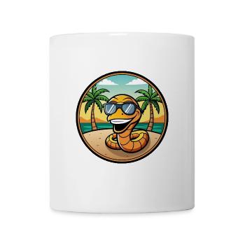 Schlange Lustige Cartoon Sommer Strand Sonnenbrille Cool - Tasse - Weiß - Vorne