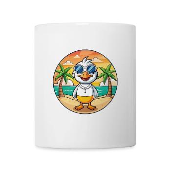 Gans Lustige Cartoon Sommer Strand Sonnenbrille - Tasse - Weiß - Vorne