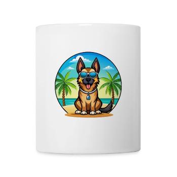 Deutsche Schafpudel Hunderasse Cartoon Sonnenbrille - Tasse - Weiß - Vorne