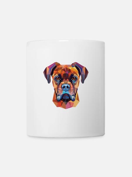 Deutsche Boxerhunderasse Aquarell Illustration - Tasse - Weiß