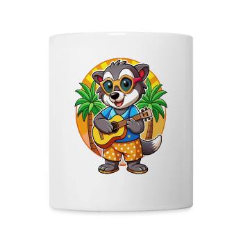 Funny Badger Cartoon Summer Beach Sunglasses - Mug - white - Front