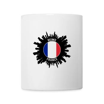Reims Skyline Frankreich Flagge Reise-Souvenir - Tasse - Weiß - Vorne