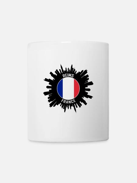 Reims Skyline Frankreich Flagge Reise-Souvenir - Tasse - Weiß