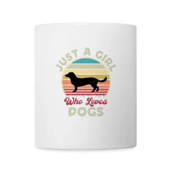 Alpine Dachsbracke Hundesilhouette Retro Sonnenuntergang - Tasse - Weiß - Vorne